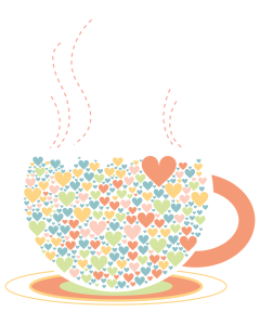 A tea cup filled with hearts