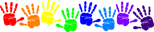 Colourful hand prints