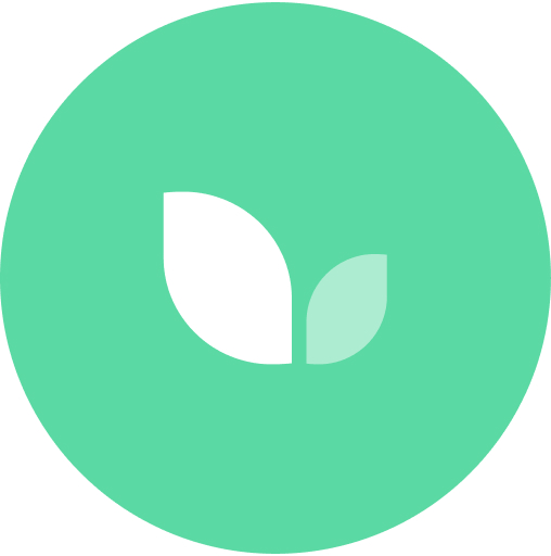 Logo for the Tithe.ly Giving app, showing stylized leaves in a green circle.